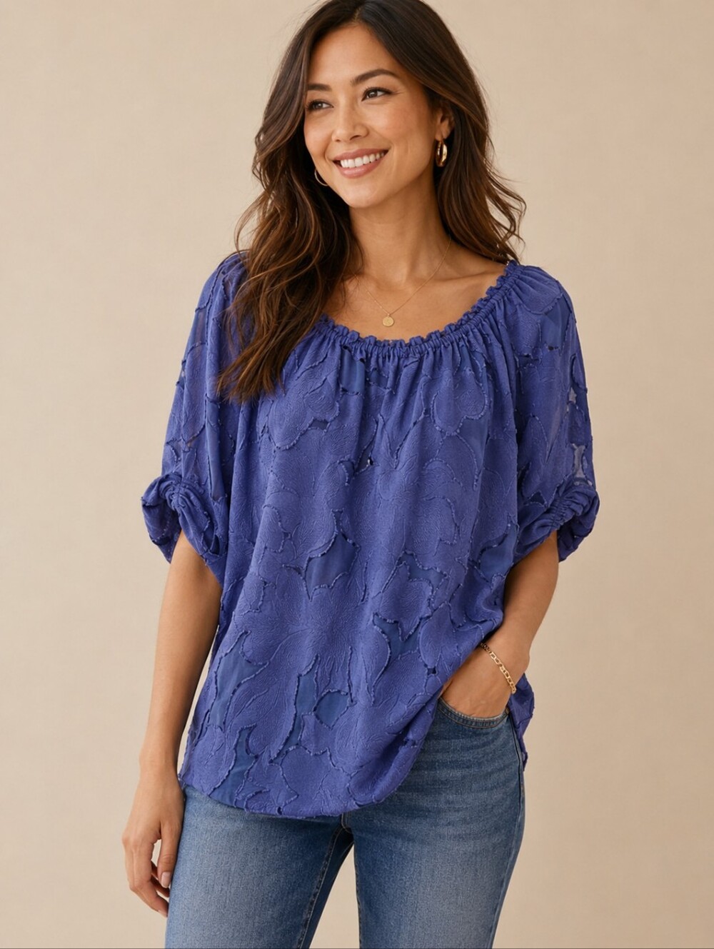❤️ DONCASTER COLLECTION CUT OUT FLORAL TOP, 8